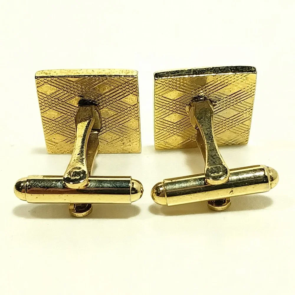 Vintage Black And Gold Tone Cufflinks CLASSIC Men's Formal Wear Accessory #1289